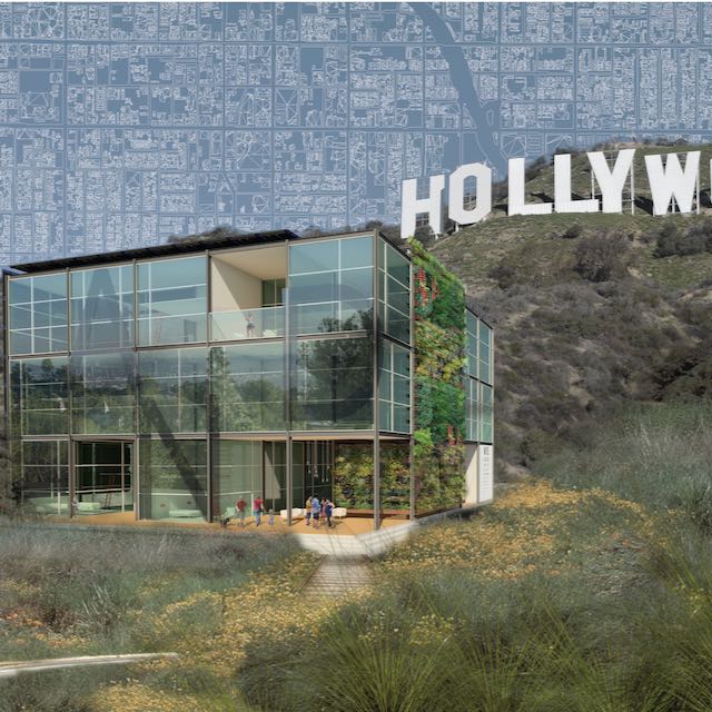 Hollywood Sign foreground view from Mulholland